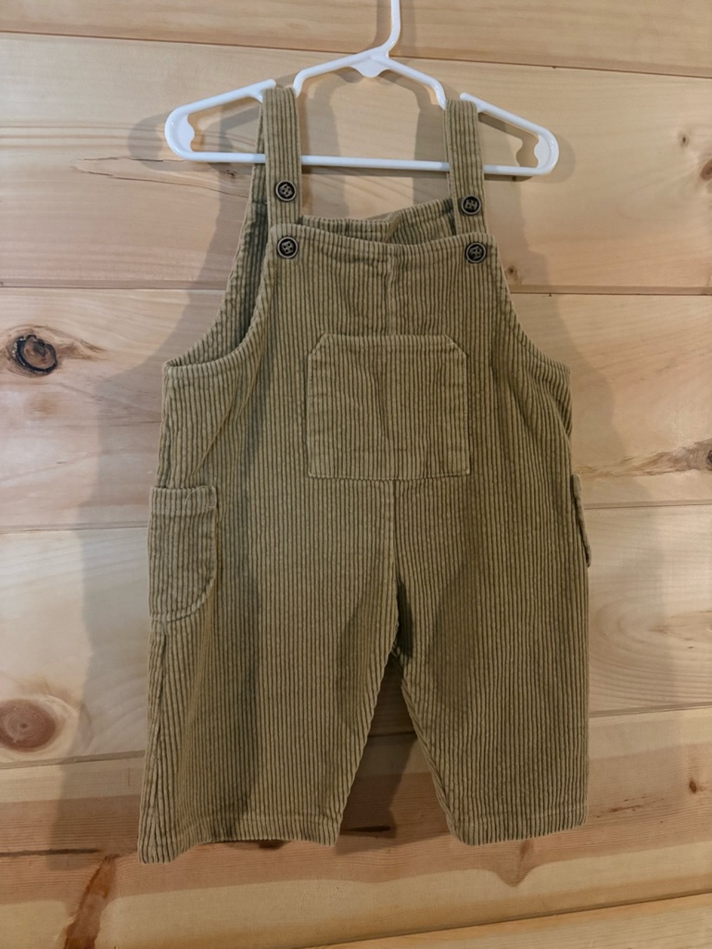 SHEIN Tan Corduroy Kids Overalls